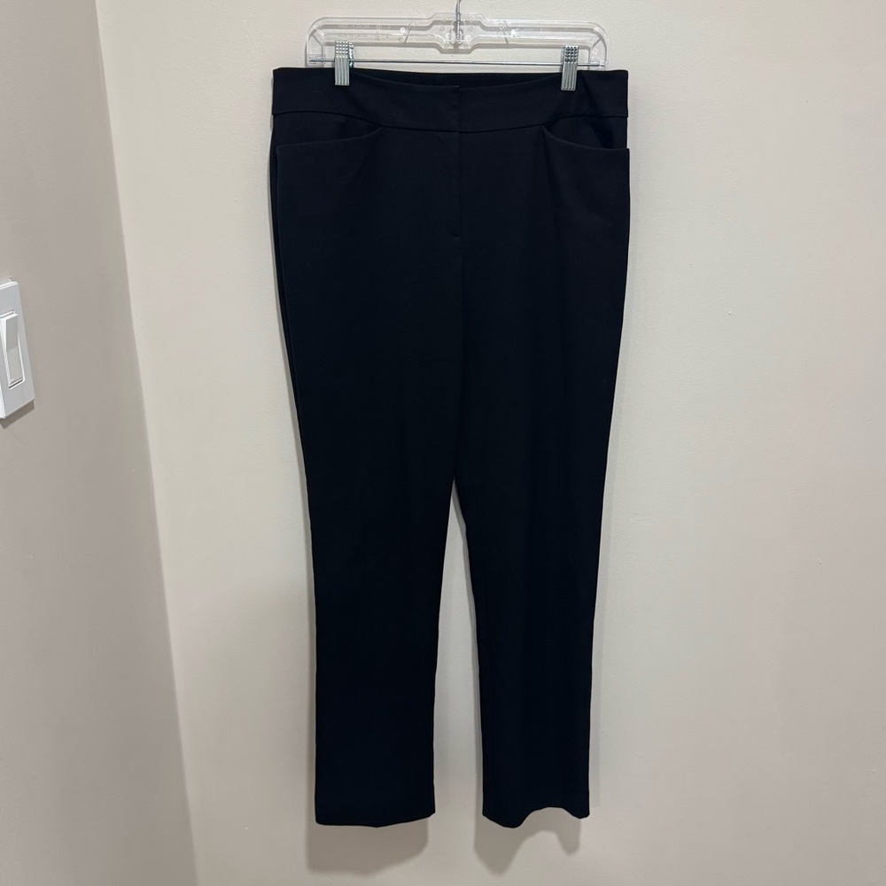 Ann Taylor Factory Womens Black Straight Leg Dress‎ Pants Size 10 Stretch Office